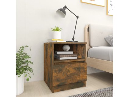 vidaXL Nočné stolíky 2 ks dymový dub 40x40x50 cm kompozitné drevo