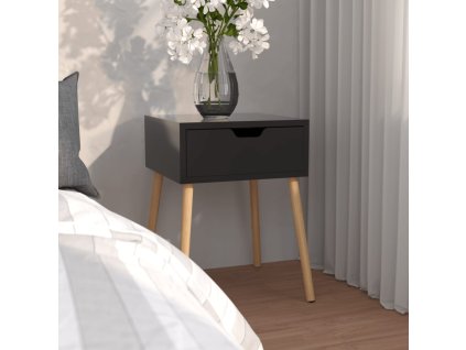 vidaXL Nočný stolík, lesklý čierny 40x40x56 cm, kompozitné drevo