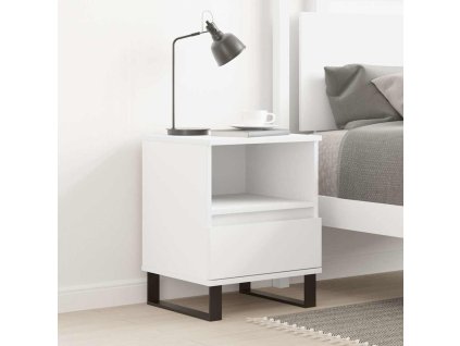 vidaXL Nočný stolík biely 40x35x50 cm spracované drevo