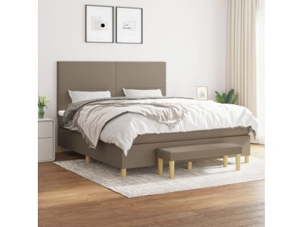 vidaXL Posteľný rám boxspring s matracom sivohned 160x200 cm látka