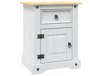 vidaXL Nočný stolík biely 53x39x67 cm mexická borovica Corona Range