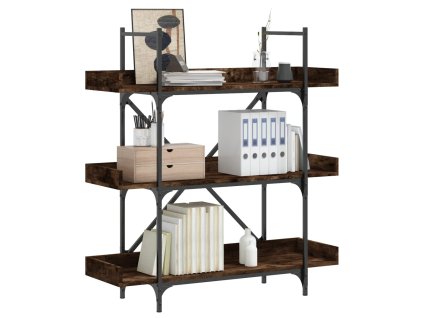 vidaXL Knižnica 3 police dymový dub 100x33x108,5 cm kompozitné drevo