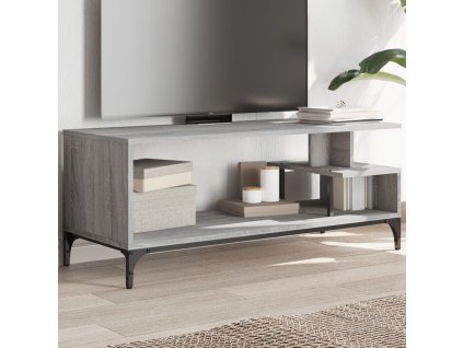 vidaXL TV skrinka sivá sonoma 102x40x41 cm komp. drevo práškovaná oceľ