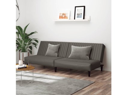 vidaXL 2-miestna denná posteľ, sivá, umelá koža