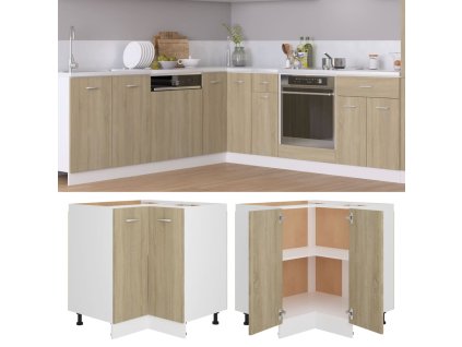 vidaXL Rohová skrinka, dub sonoma 75,5x75,5x81,5 cm, kompozitné drevo