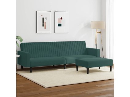 vidaXL 2-dielna sedacia súprava tmavozelená zamat