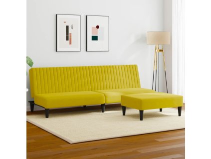 vidaXL 2-dielna sedacia súprava žltá zamat