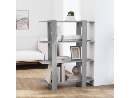vidaXL Knižnica/deliaca stena sivý dub sonoma 100x30x123,5 cm