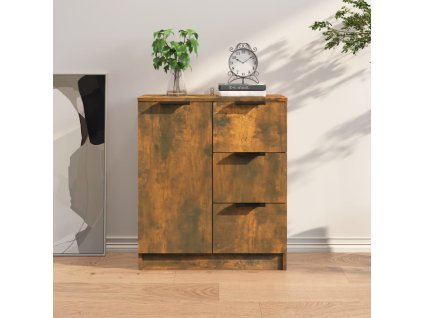 vidaXL Komoda dymový dub 60x30x70 cm spracované drevo