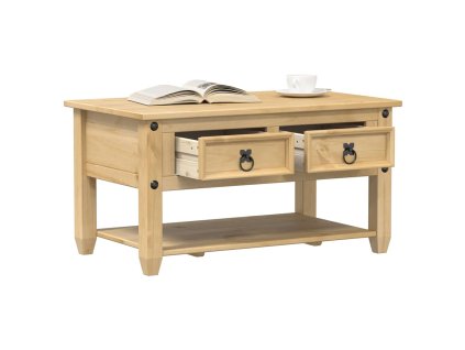 vidaXL Konferenčný stolík zásuvkový Corona 85x50x45cm borovicový masív