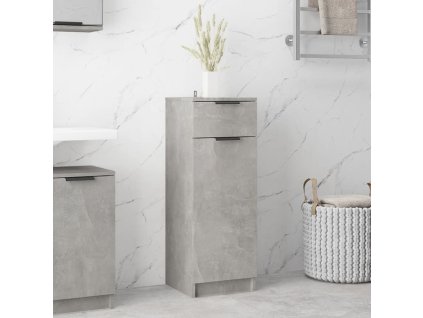 vidaXL Skrinka do kúpeľne betónová sivá 32x34x90 cm spracované drevo