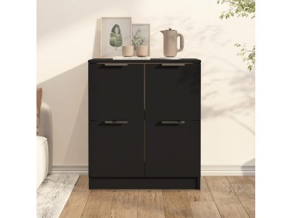 vidaXL Komoda čierna 60x30x70 cm kompozitné drevo