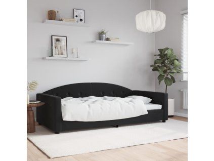 vidaXL Denná posteľ čierna 100x200 cm zamat