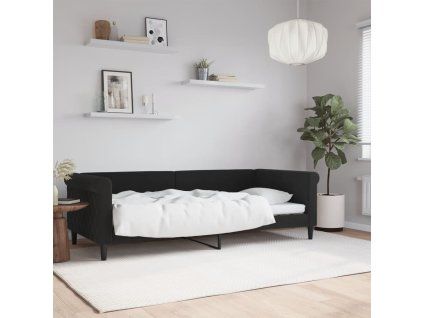 vidaXL Denná posteľ čierna 90x200 cm zamat