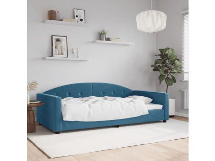 vidaXL Denná posteľ modrá 100x200 cm zamat