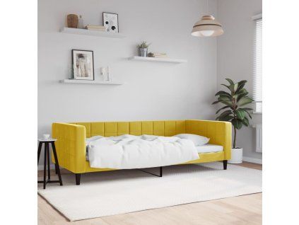 vidaXL Denná posteľ žltá 90x200 cm zamat