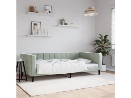 VidaXL Denná posteľ bledosivá 100x200 cm zamat