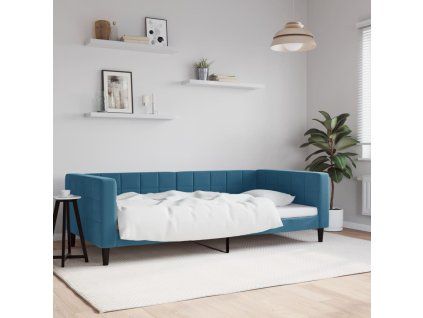 vidaXL Denná posteľ modrá 100x200 cm zamat