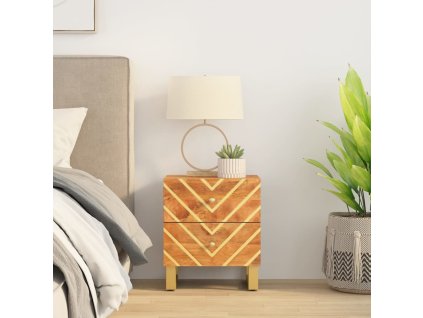 vidaXL Nočný stolík hnedo-čierny masívne mango