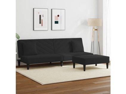 vidaXL 2-dielna sedacia súprava s vankúšmi čierna zamat