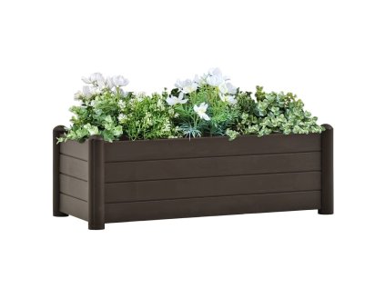 vidaXL Vyvýšený záhradný záhon PP kávový 100x43x35 cm