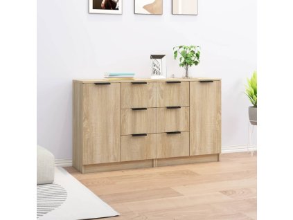 vidaXL Komody 2 ks dub sonoma 60x30x70 cm spracované drevo