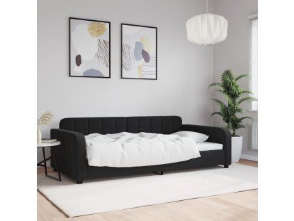 vidaXL Denná posteľ čierna 100x200 cm zamat