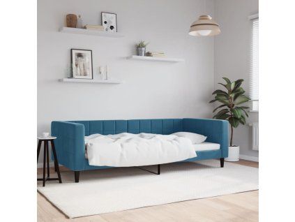 vidaXL Denná posteľ modrá 90x200 cm zamat