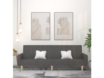 vidaXL 2-miestna rozkladacia pohovka, tmavosivá, látka