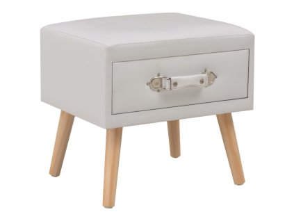 vidaXL Nočný stolík z umelej kože biely 40x35x40 cm