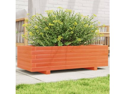 vidaXL Záhradný kvetináč voskovohnedý 90x40x26,5 cm masívna borovica