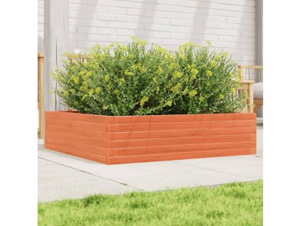 vidaXL Záhradný kvetináč voskovohnedý 90x90x23 cm masívna borovica
