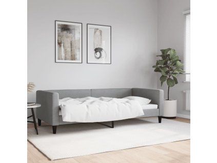 vidaXL Posteľný rám bledosivý 90x200 cm látka