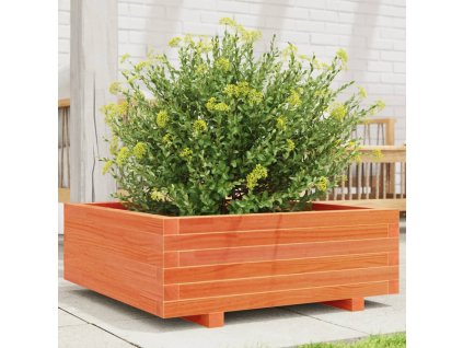 vidaXL Záhradný kvetináč voskovohnedý 70x70x26,5 cm masívna borovica