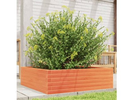 vidaXL Záhradný kvetináč voskovohnedý 80x80x23 cm masívna borovica