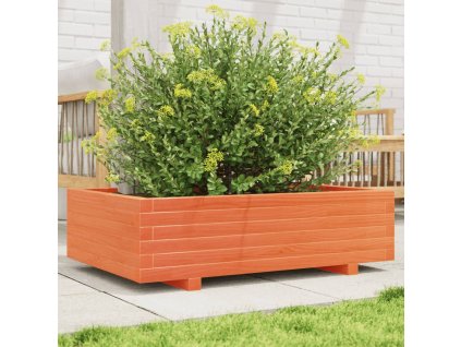 vidaXL Záhradný kvetináč voskovohnedý 90x60x26,5 cm masívna borovica