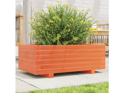 vidaXL Záhradný kvetináč voskovohnedý 70x40x26,5 cm masívna borovica