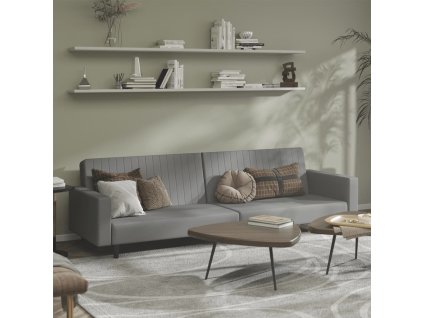 vidaXL 2-miestna rozkladacia pohovka, svetlosivá, zamat