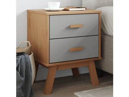 vidaXL Nočný stolík OLDEN sivo-hnedý borovicový masív