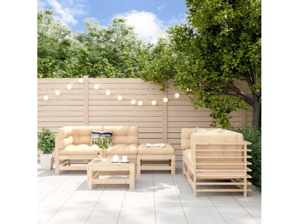 vidaXL 6-dielna záhradná sedacia súprava borovicový masív