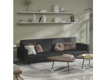 vidaXL 2-miestna denná posteľ, čierna, umelá koža