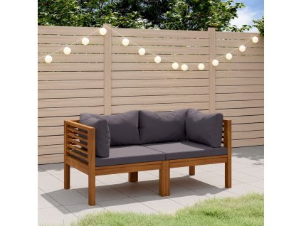 vidaXL 2-miestna záhradná pohovka s vankúšmi akáciový masív