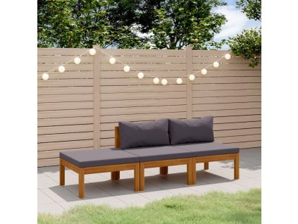 vidaXL 3-dielna záhradná sedacia súprava s podložkami akáciový masív