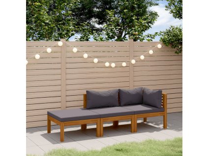 vidaXL 3-dielna záhradná sedacia súprava s podložkami akáciový masív