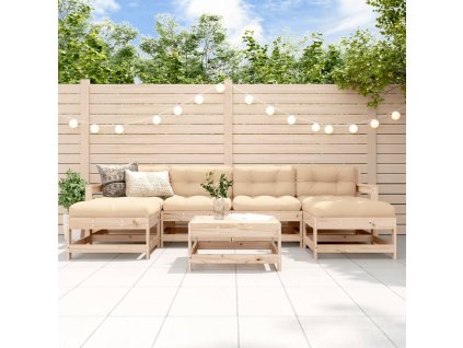 vidaXL 7-dielna záhradná sedacia súprava masívna borovica