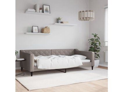 vidaXL Denná posteľ sivohnedá 100x200 cm látka