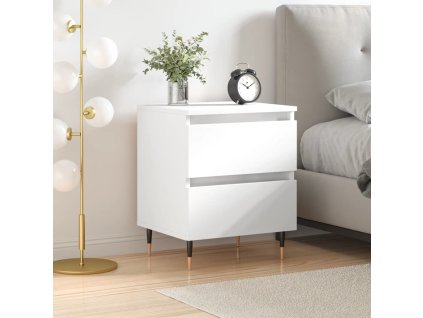 vidaXL Nočný stolík biely 40x35x50 cm spracované drevo