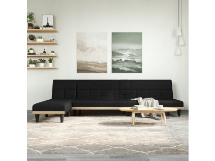 vidaXL Pohovka v tvare L čierna 255x140x70 cm látka