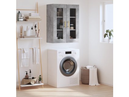 vidaXL Nástenná skrinka betónová sivá 69,5x34x90 cm