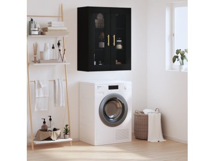 vidaXL Nástenná skrinka čierna 69,5x34x90 cm